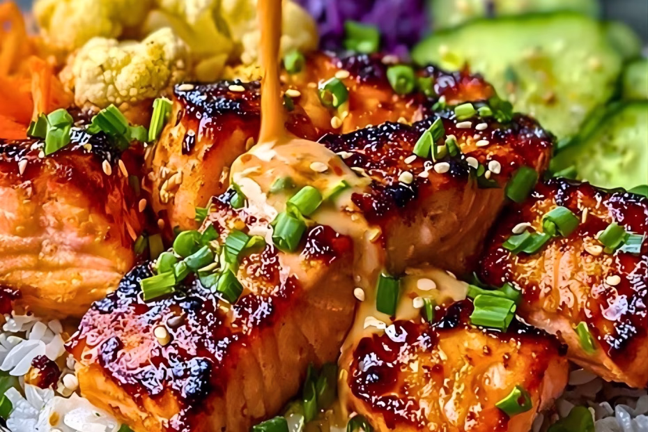 Honey Sriracha Salmon Bowls Recipe