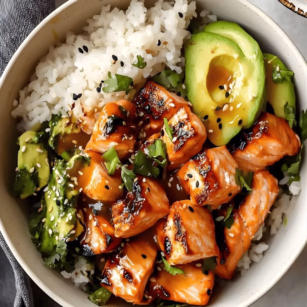 Honey Glazed Salmon Bowls Recipe