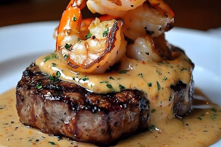 Steak With Shrimp And Lobster Sauce Recipe