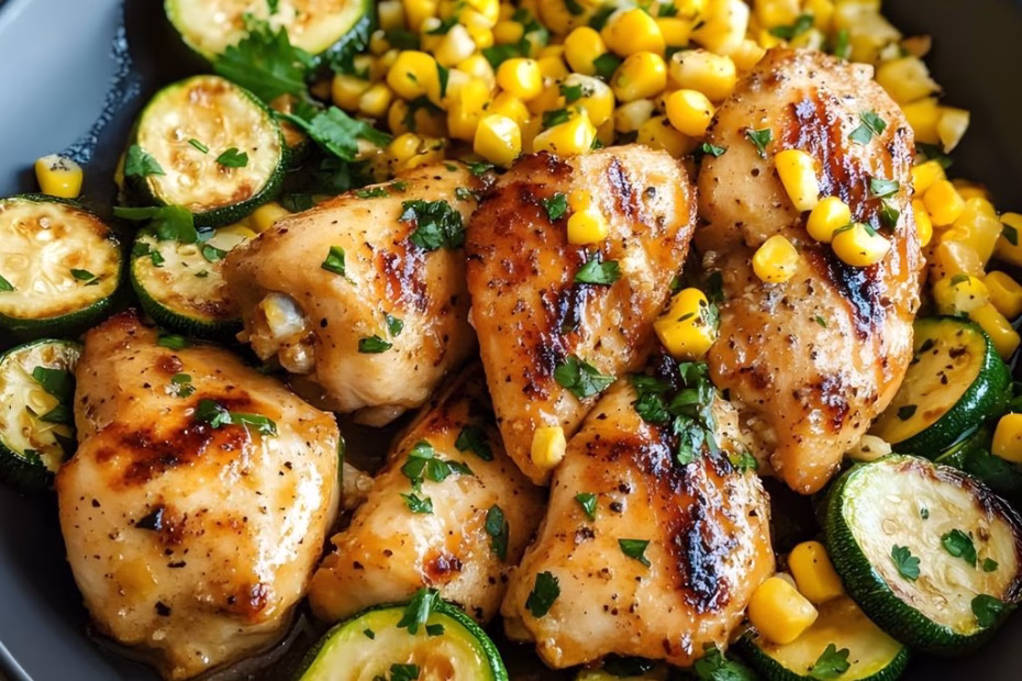 Garlic Butter Chicken With Zucchini And Corn Recipe