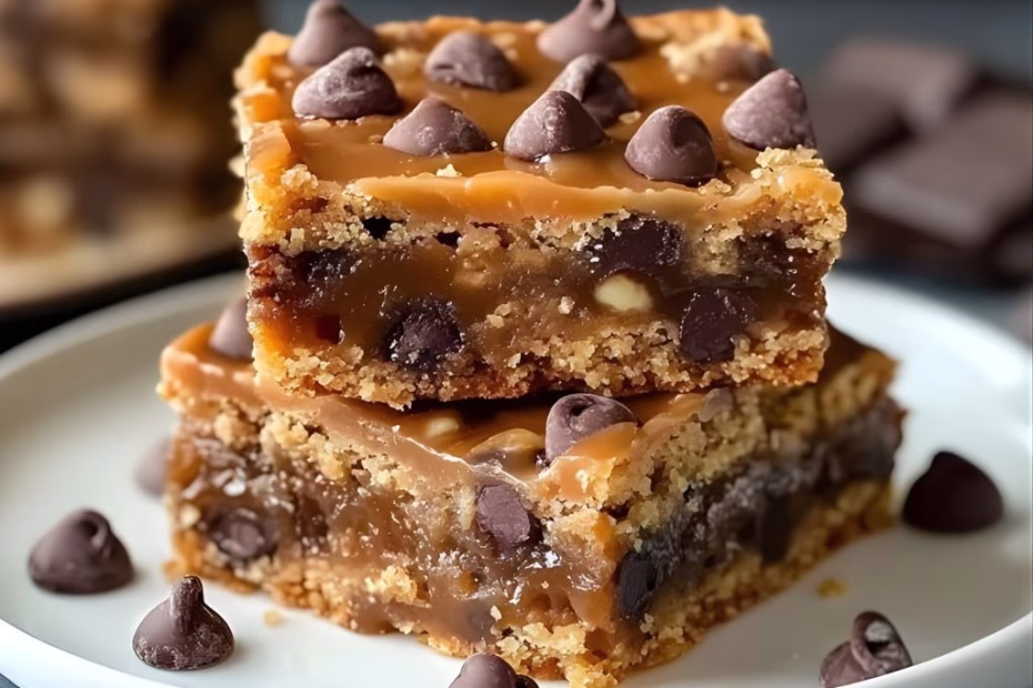 Salted Caramel Chocolate Chip Cookie Bars Recipe
