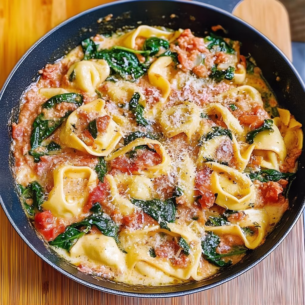 Creamy Spinach Tomato Tortellini Recipe