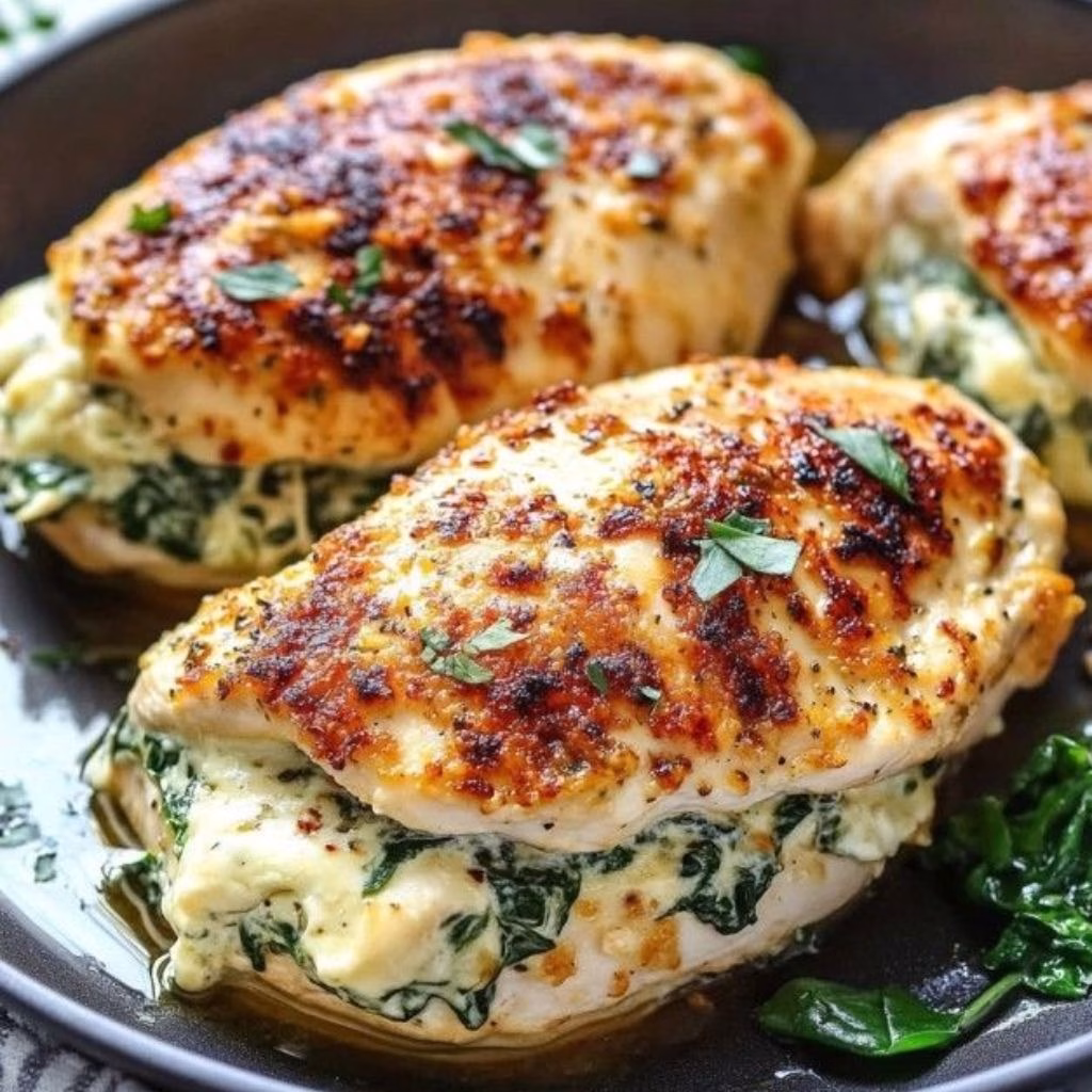 Spinach Artichoke Stuffed Chicken Breast Recipe