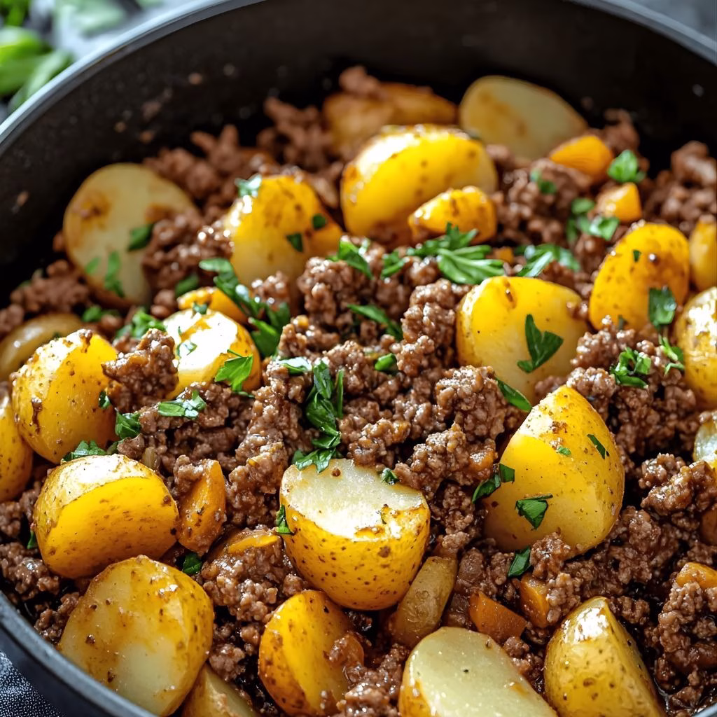 Ground Beef and Potatoes Skillet Recipe