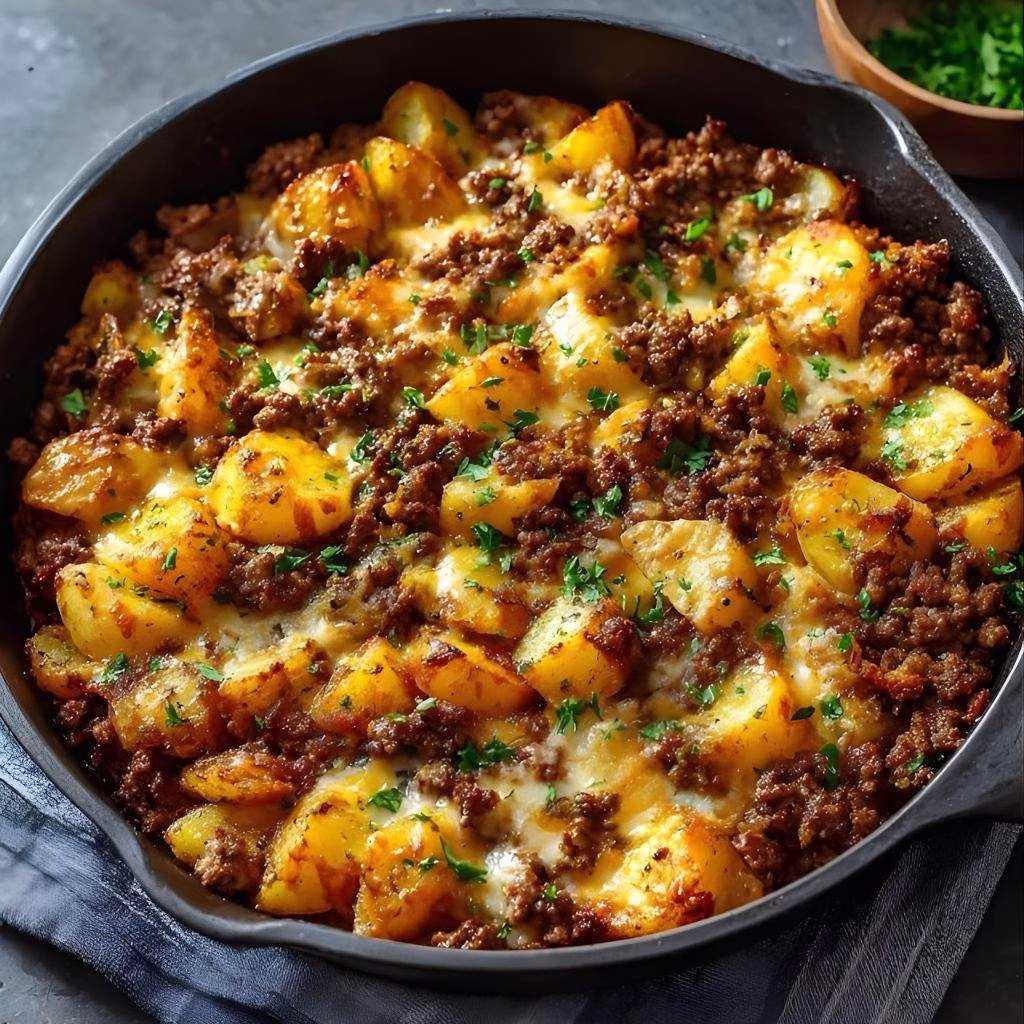 Ground Beef and Potatoes Skillet Recipe