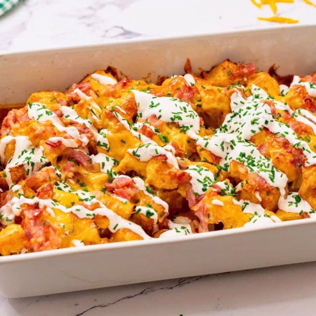 Buffalo Chicken Roasted Potato Bake Recipe