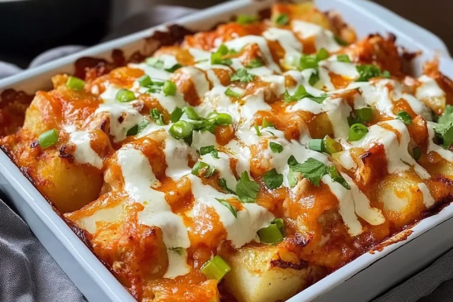 Buffalo Chicken Roasted Potato Bake Recipe