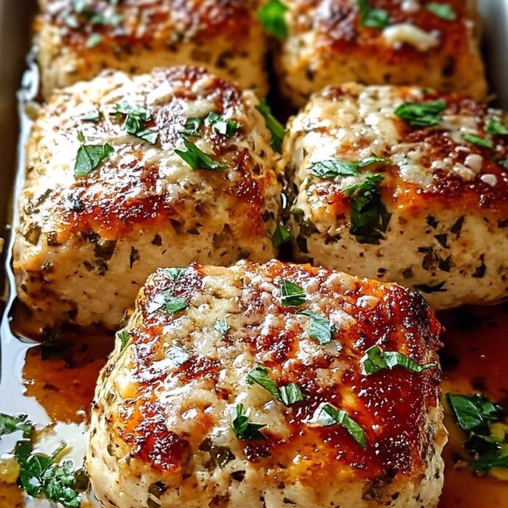 Garlic Parmesan Chicken Meatloaves Recipe