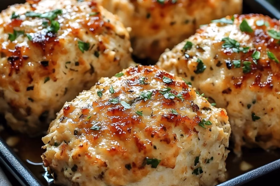 Garlic Parmesan Chicken Meatloaves Recipe