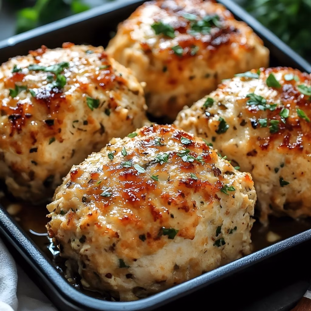 Garlic Parmesan Chicken Meatloaves Recipe