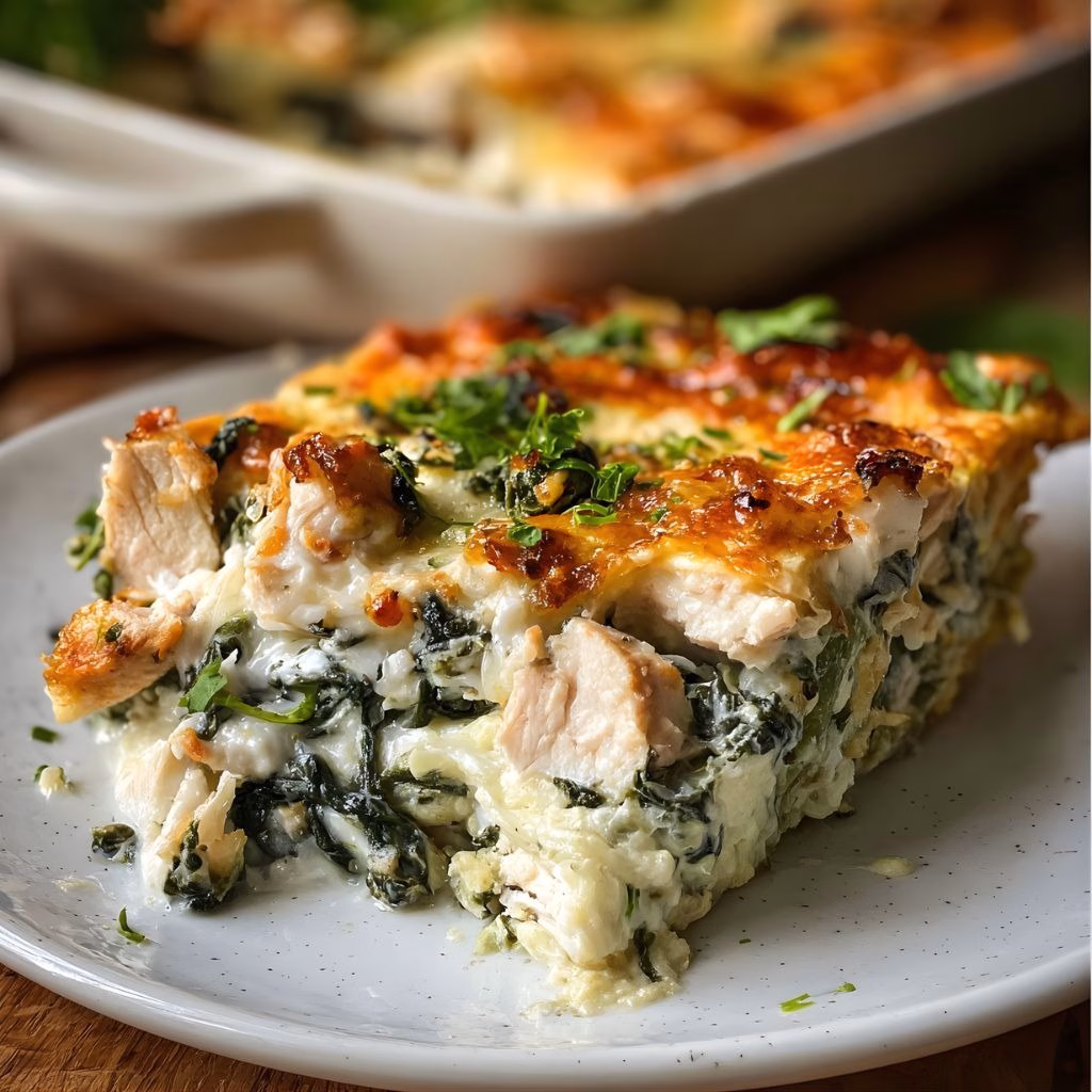 Chicken and Spinach Casserole with Cream Cheese Recipe