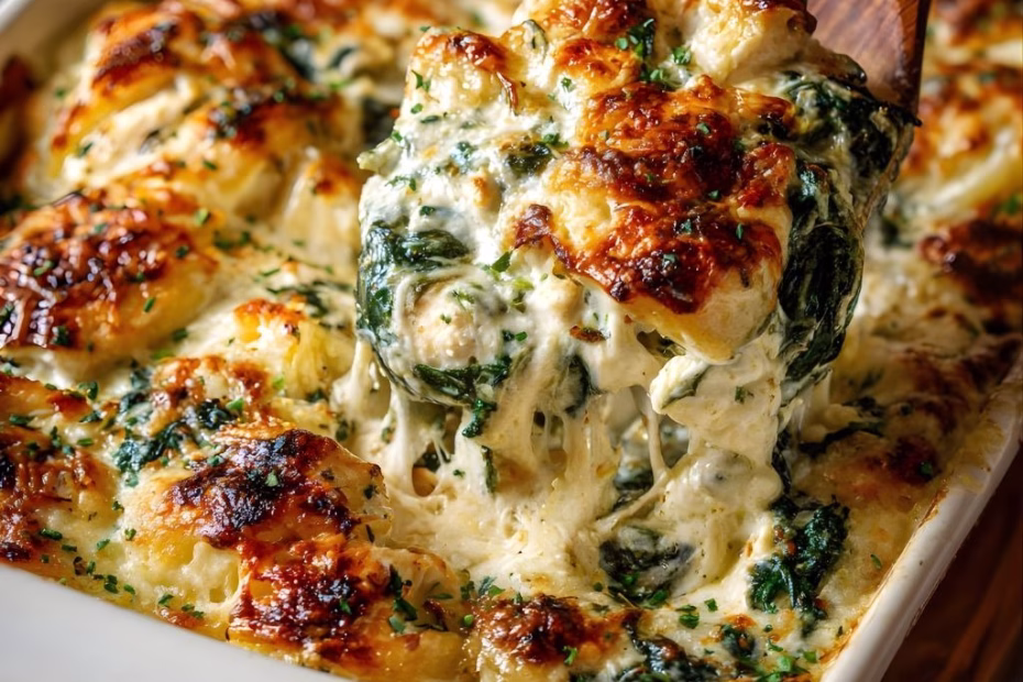 Chicken and Spinach Casserole with Cream Cheese Recipe