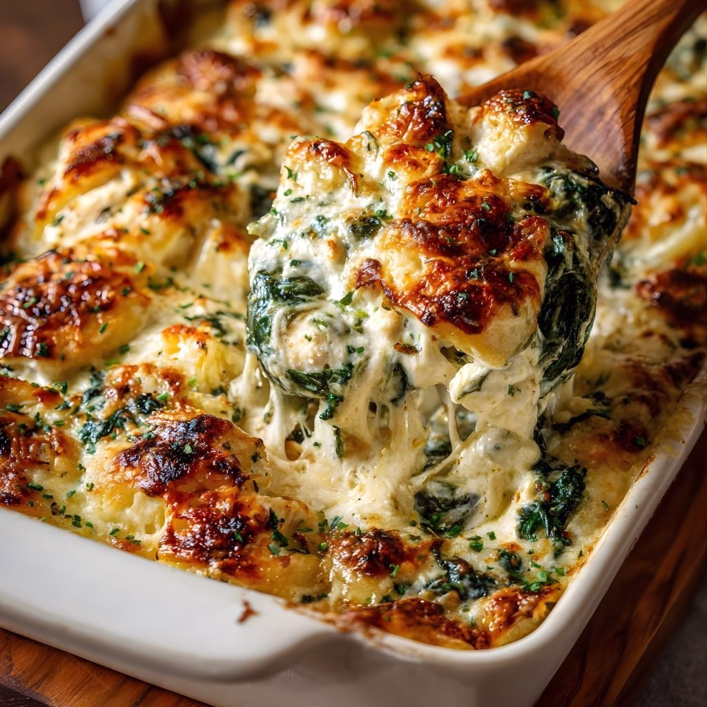 Chicken and Spinach Casserole with Cream Cheese Recipe
