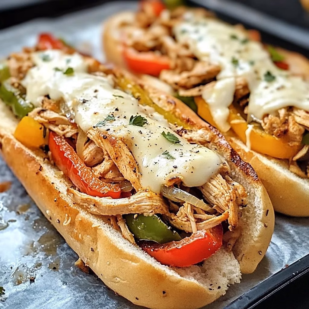 Chicken Cheese Steak Sandwiches Recipe