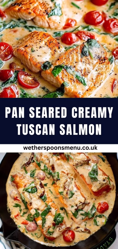 Pan Seared Creamy Tuscan Salmon Recipe