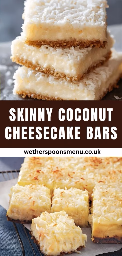 Skinny Coconut Cheesecake Bars Recipe