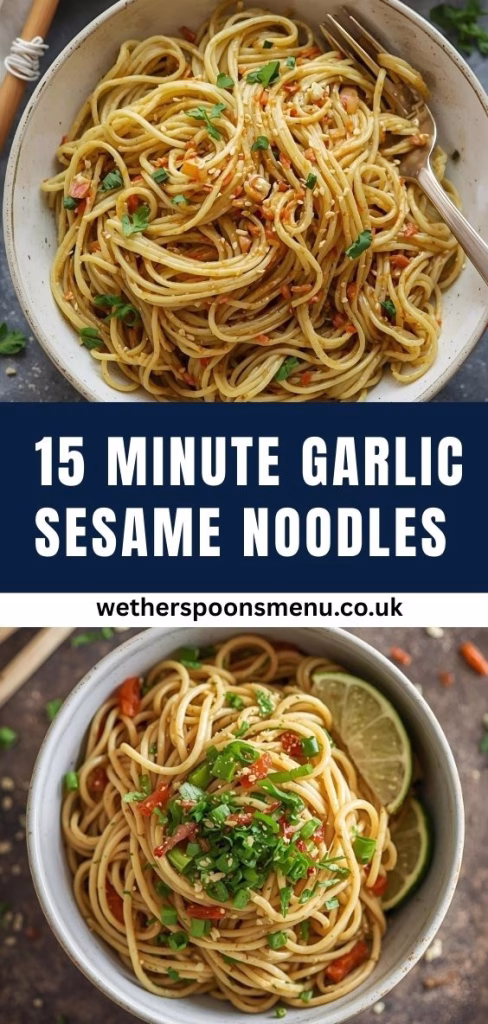 15 Minute Garlic Sesame Noodles Recipe