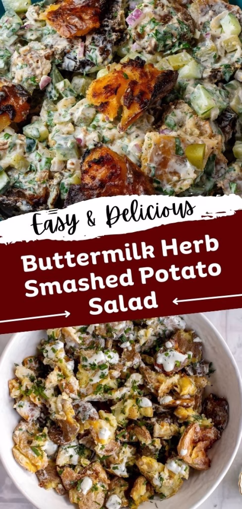 Buttermilk Herb Smashed Potato Salad Recipe