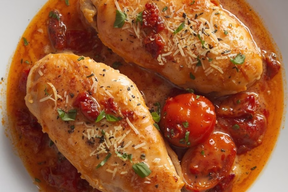 Chicken in a Creamy Parmesan And Sundried Tomato Sauce Recipe