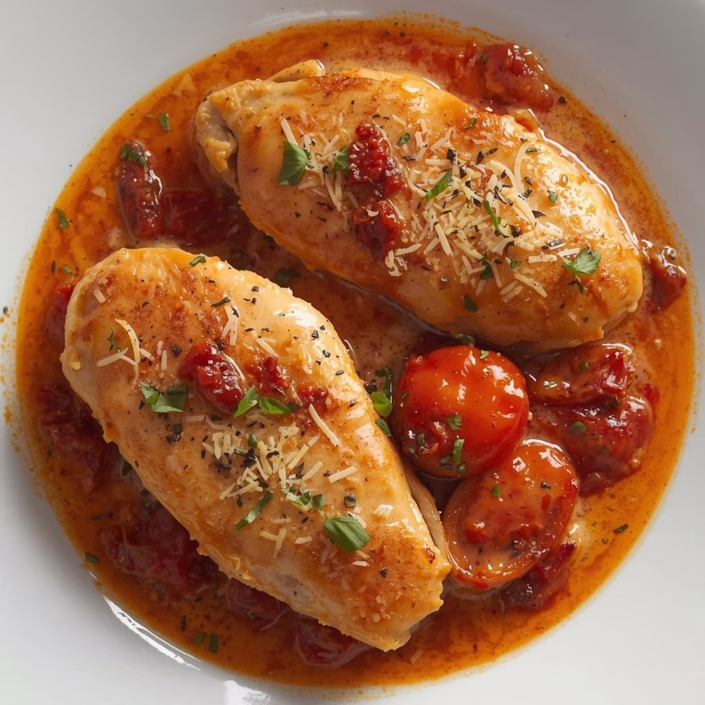 Chicken in a Creamy Parmesan And Sundried Tomato Sauce Recipe