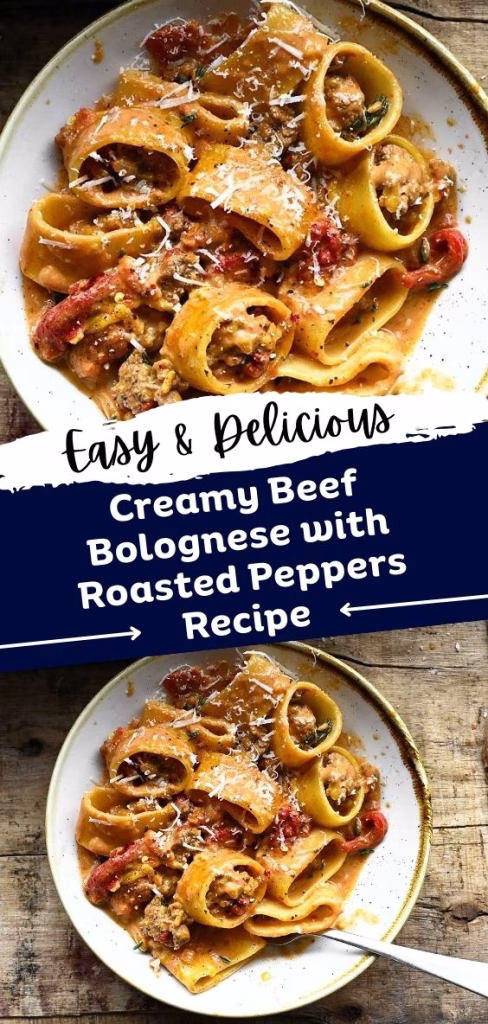 Creamy Beef Bolognese with Roasted Peppers Recipe