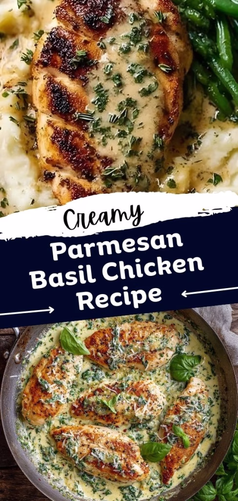 Creamy Parmesan Basil Chicken Recipe