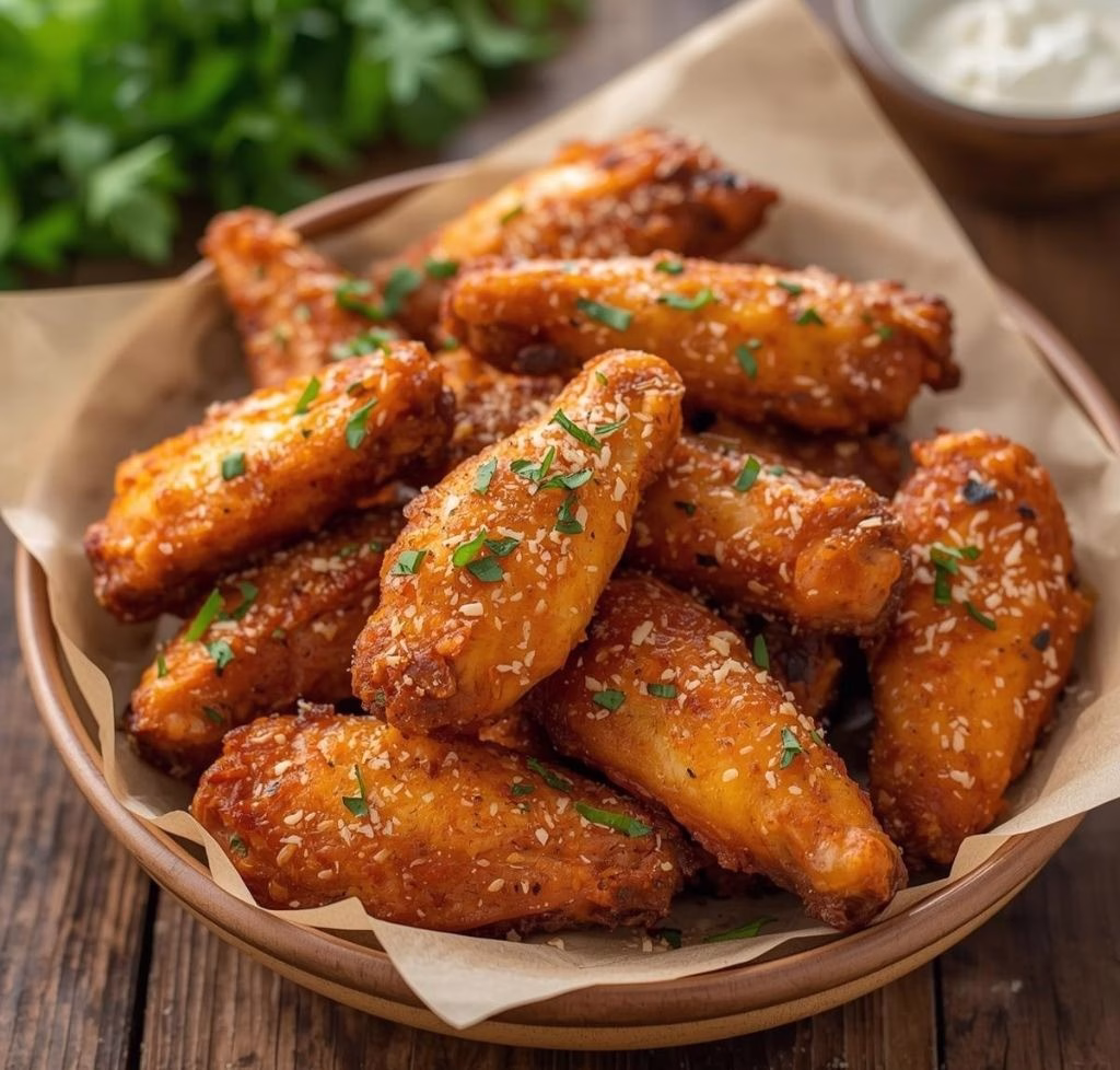 Easy Garlic Parmesan Buffalo Chicken Wings Recipe