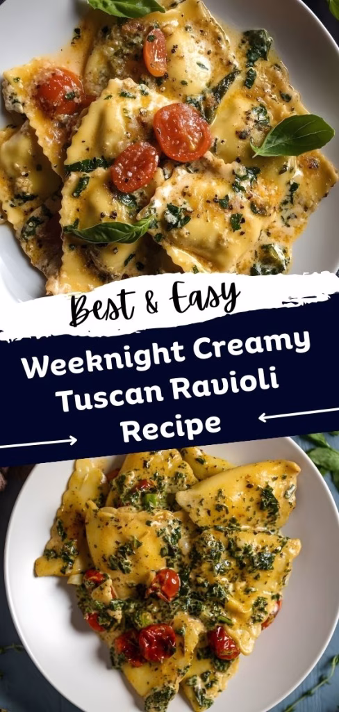 Easy Weeknight Creamy Tuscan Ravioli Recipe