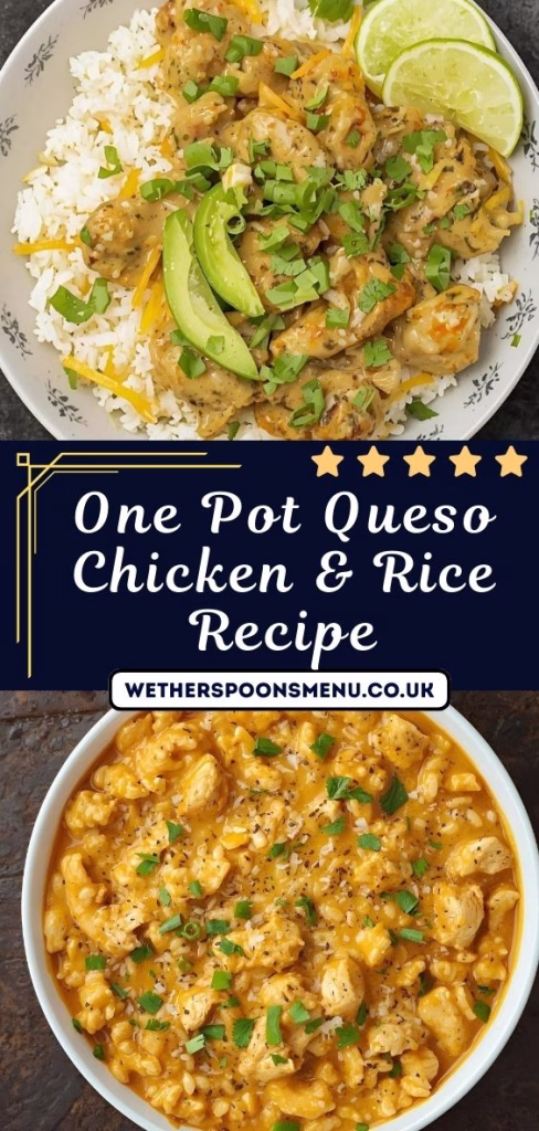 One Pot Queso Chicken and Rice Recipe