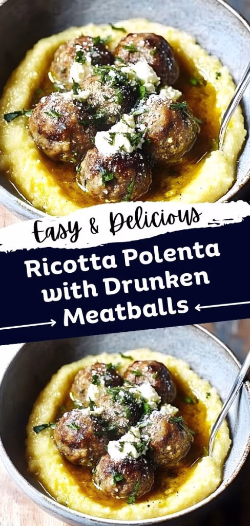 Ricotta Polenta with Drunken Meatballs Recipe