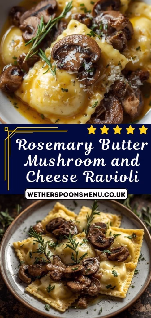 Rosemary Butter Mushroom and Cheese Ravioli Recipe