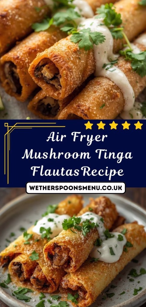 Air Fryer Mushroom Tinga Flautas Recipe