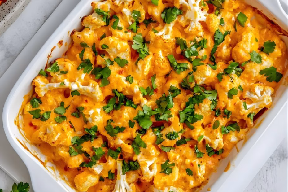 Creamy Buffalo Chicken Cauliflower Casserole Recipe