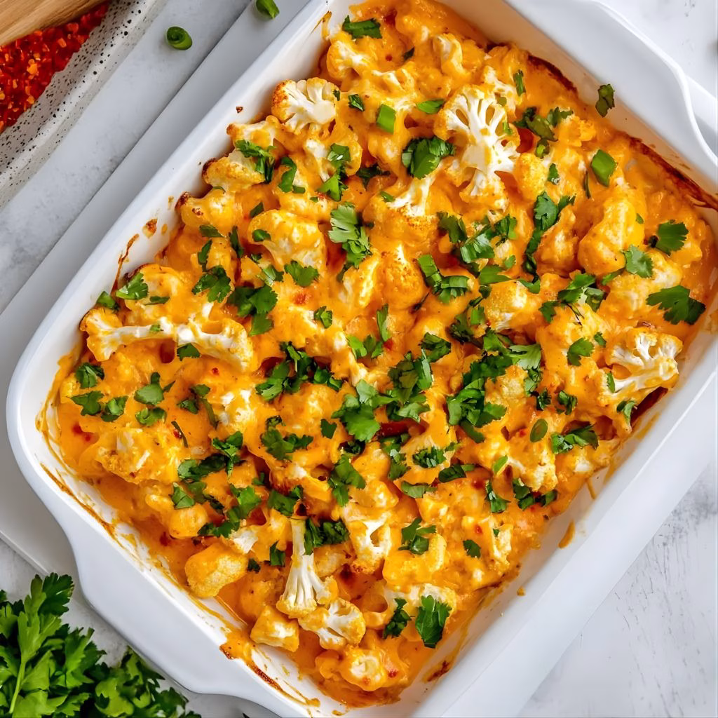 Creamy Buffalo Chicken Cauliflower Casserole Recipe