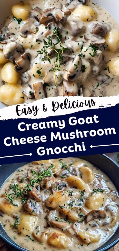 Creamy Goat Cheese Mushroom Gnocchi Recipe