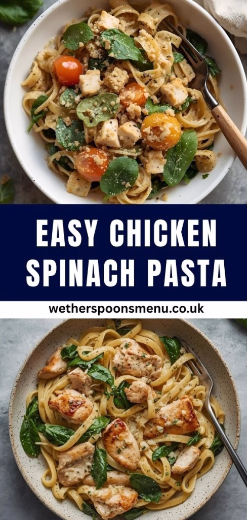 Easy Chicken Spinach Pasta Recipe