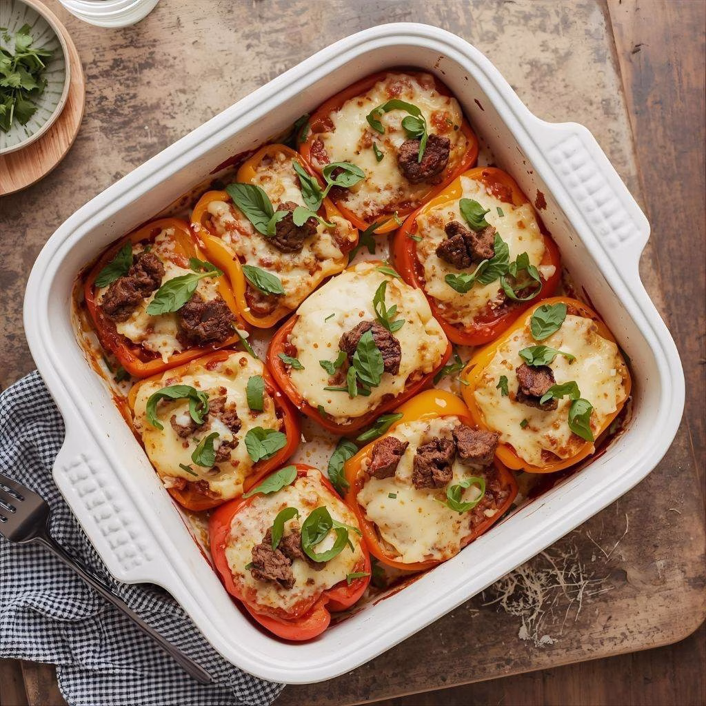 Meat Lovers Pizza Stuffed Peppers Recipe