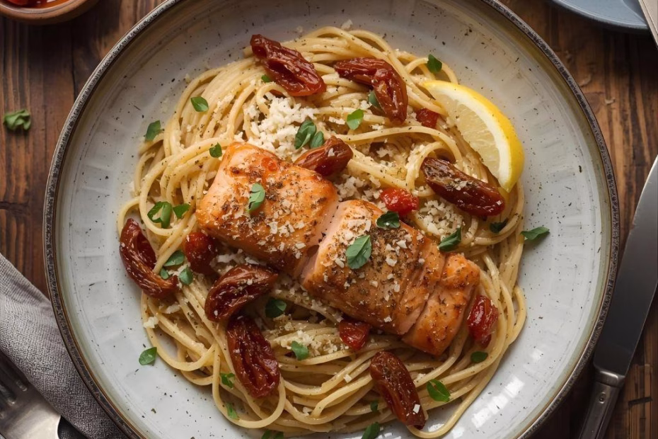 Salmon Pasta With Sun Dried Tomatoes Recipe