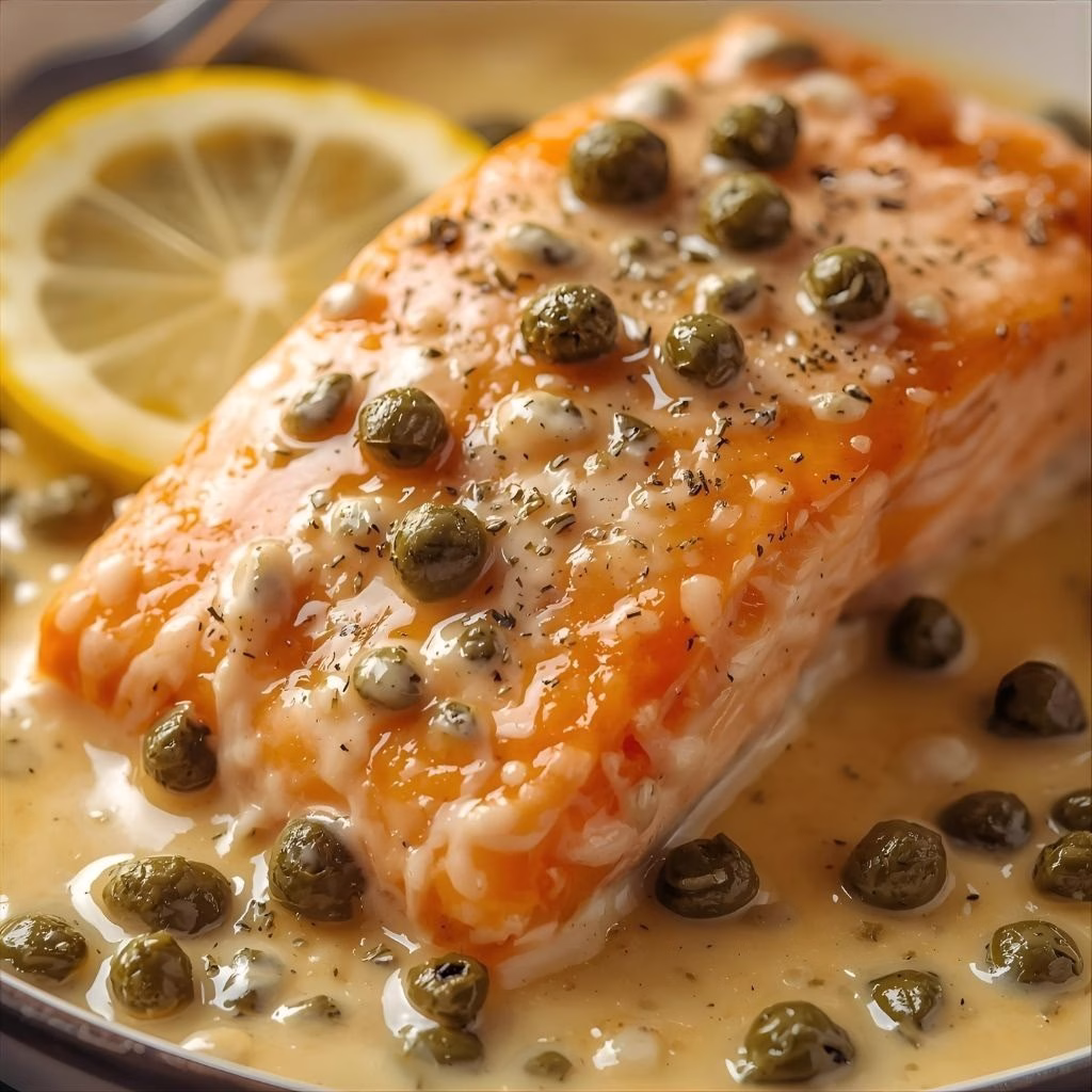 Creamy Salmon Piccata with Lemon and Capers Recipe