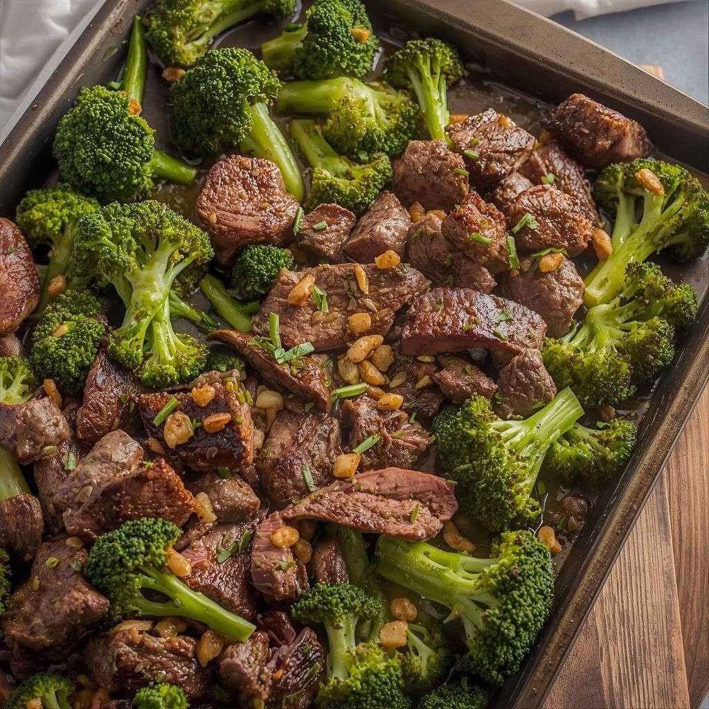15 Minute Sheet Pan Beef and Broccoli Recipe