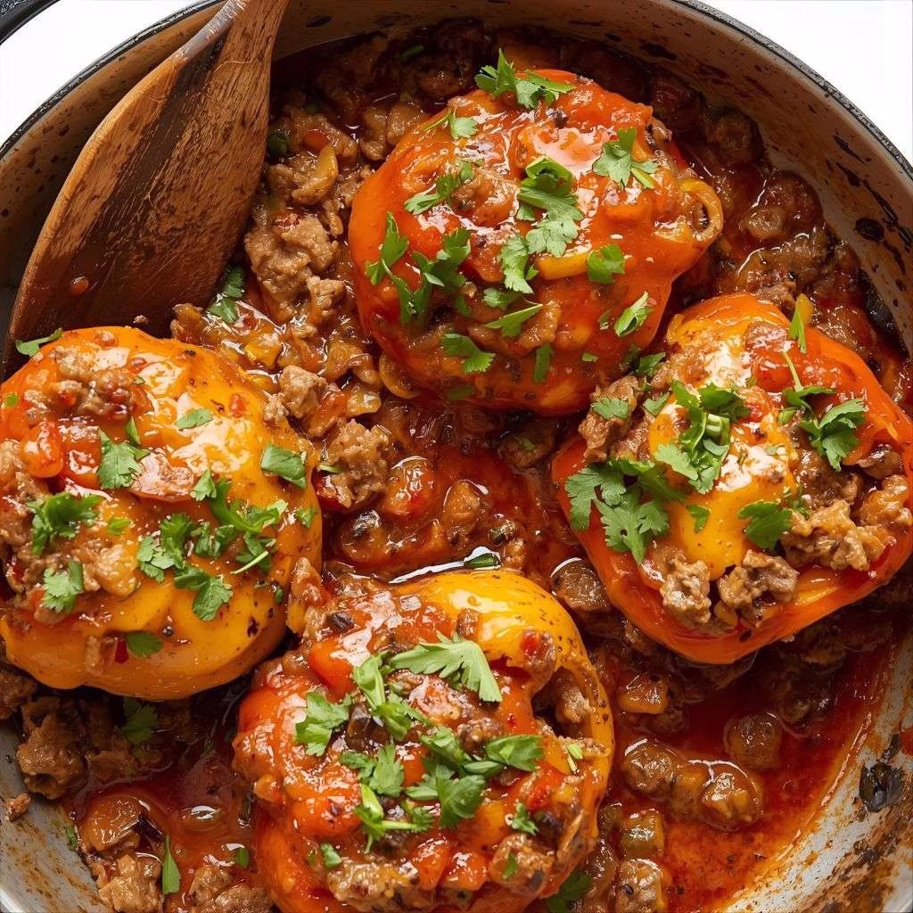 Ground Beef Stuffed Pepper Skillet Recipe