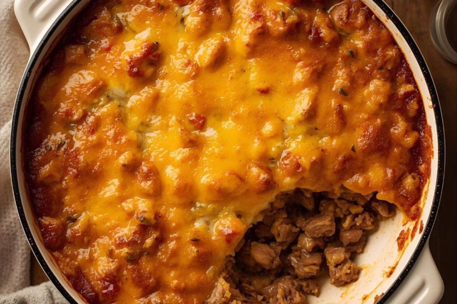 Cheesy Ground Beef and Rice Casserole Recipe