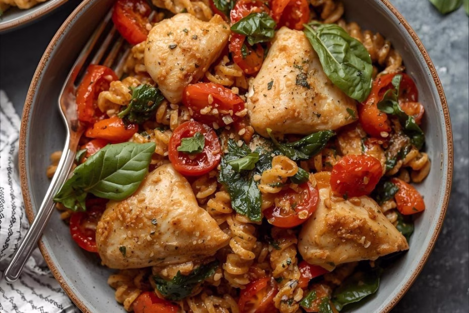 Tomato Spinach Chicken Pasta Recipe