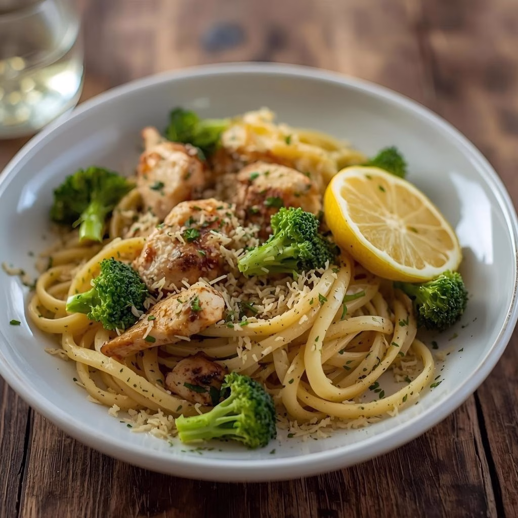 Lemon Chicken Pasta with Broccoli Recipe