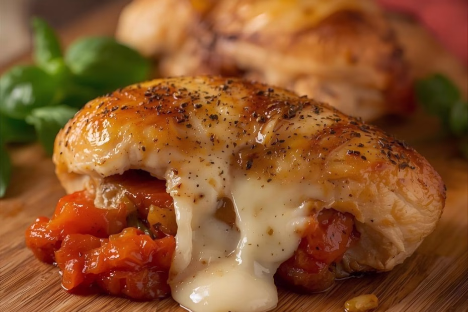 Roasted Red Pepper Mozzarella Stuffed Chicken Recipe