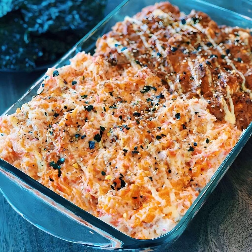 Spicy Tuna and Creamy Crab Sushi Bake Recipe