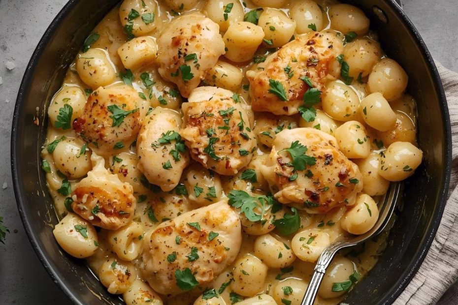 Garlic Chicken Gnocchi Skillet Recipe