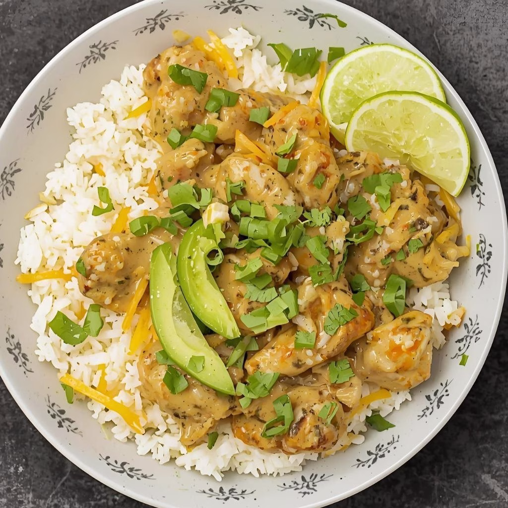 One Pot Queso Chicken and Rice Recipe