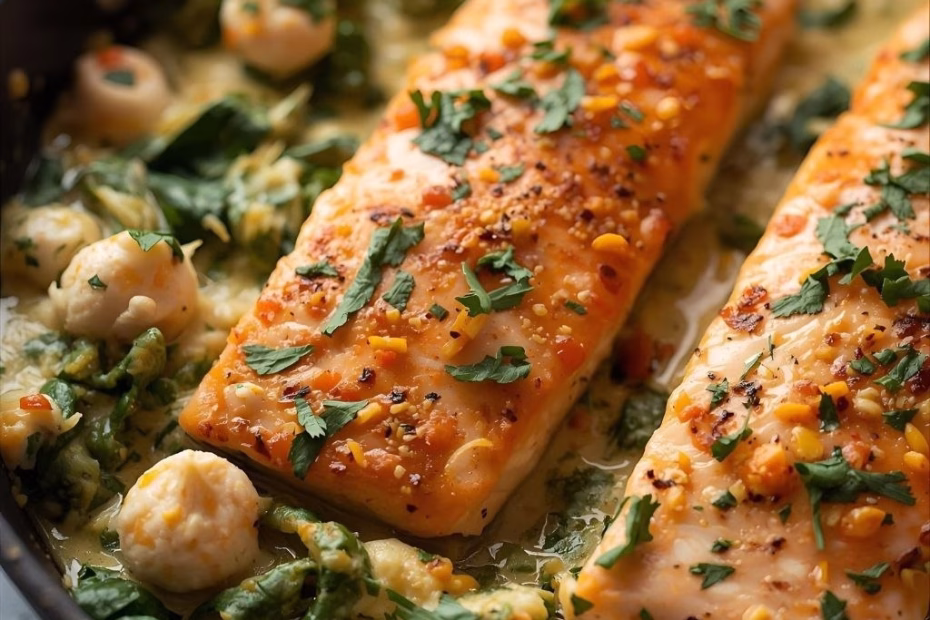 Easy Creamy Salmon Florentine Recipe