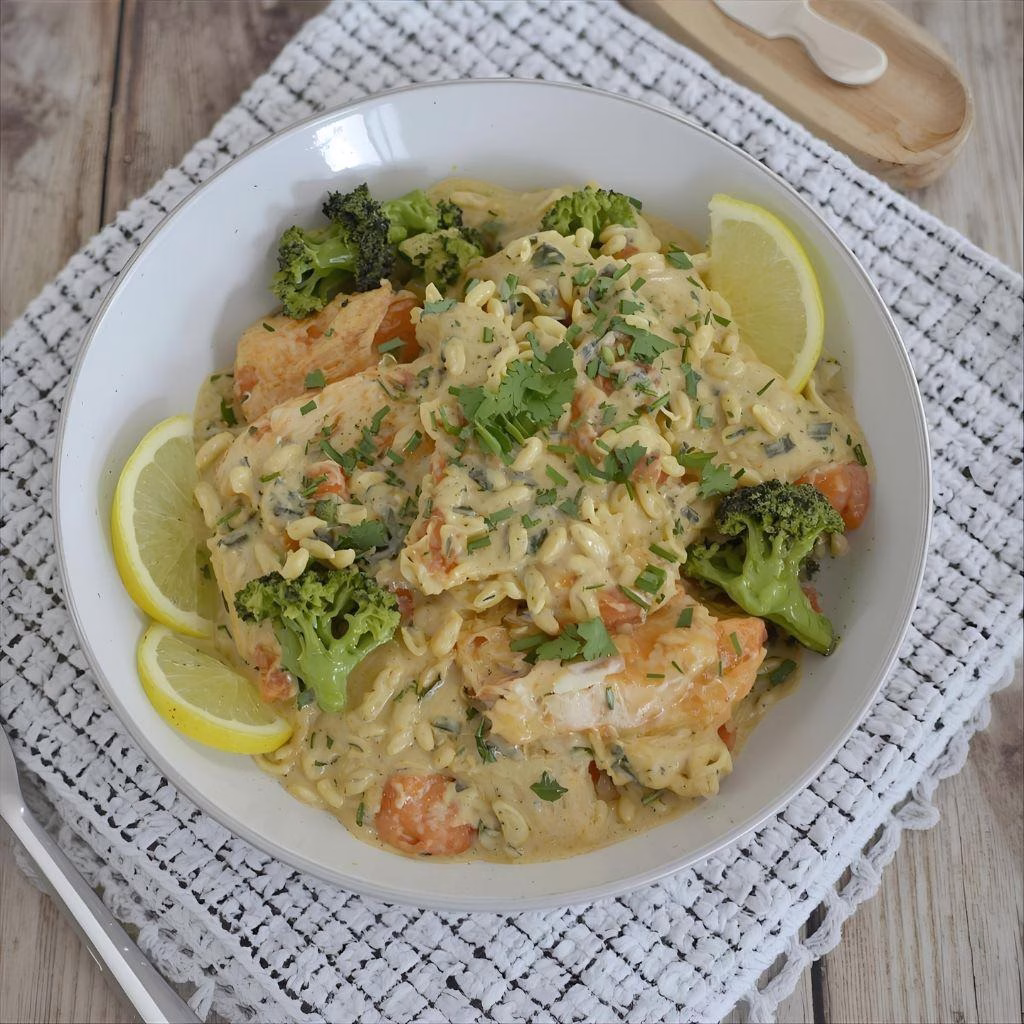 Slow Cooker Creamy Tuscan Chicken Orzo Recipe